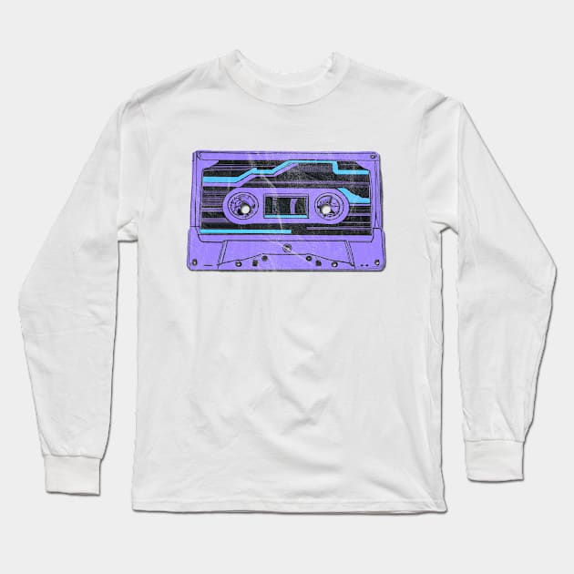 Cassette Synthwave Retrowave 80s Long Sleeve T-Shirt by karutees